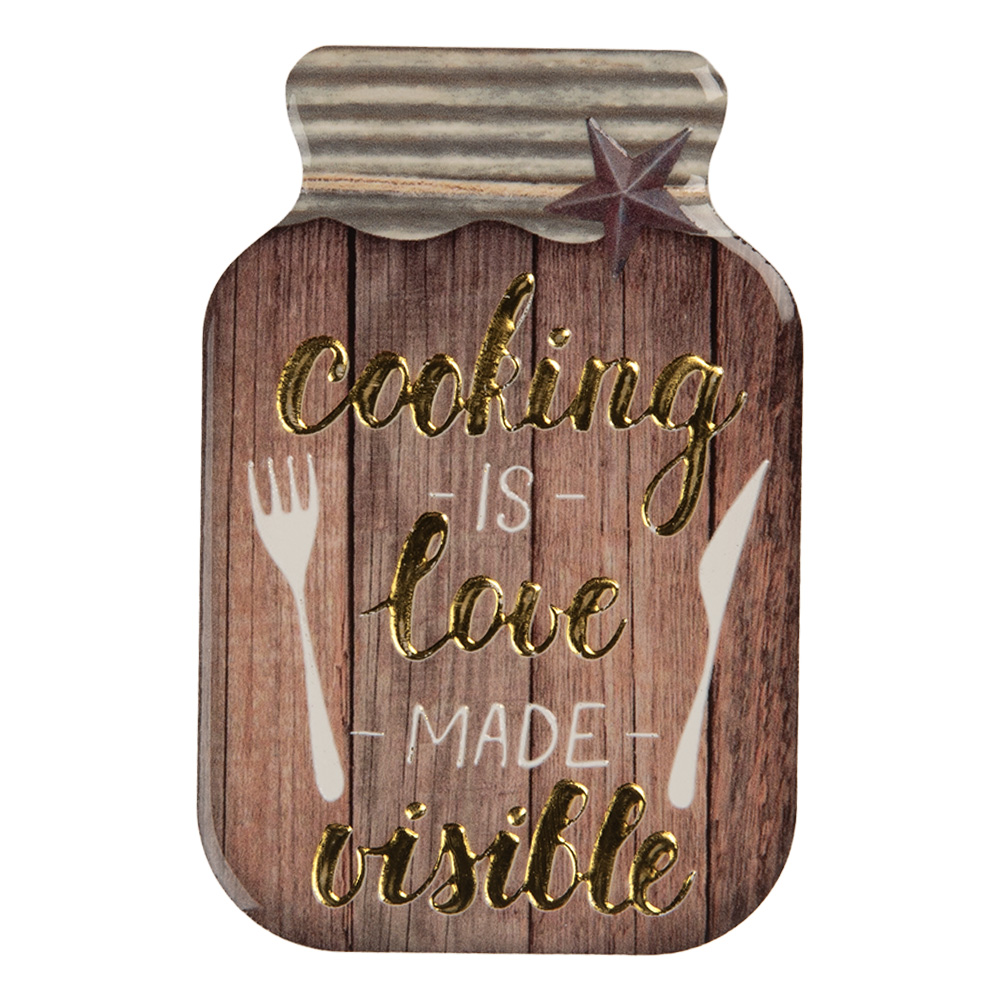 Clayre&Eef Magneet 5x1x8 cm Bruin Metaal afbeelding