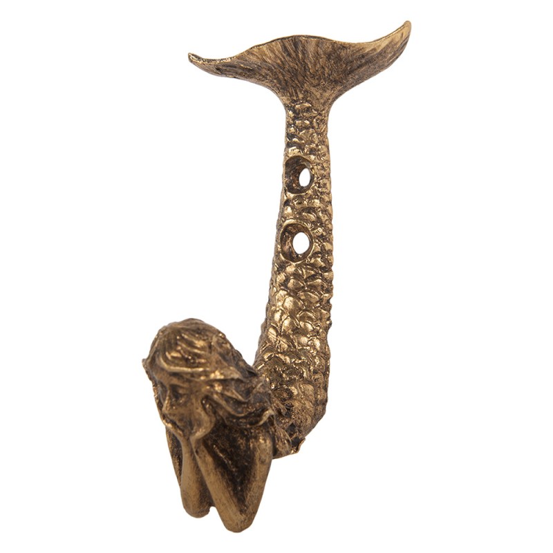 Clayre & Eef Wall Hook 5x3x10 cm Gold colored Metal