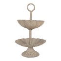 Clayre & Eef Etagere Ø 15x24 cm Grigio Metallo