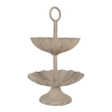 Clayre & Eef Etagere Ø 15x24 cm Grigio Metallo