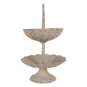 Clayre & Eef Etagere Ø 15x24 cm Grigio Metallo