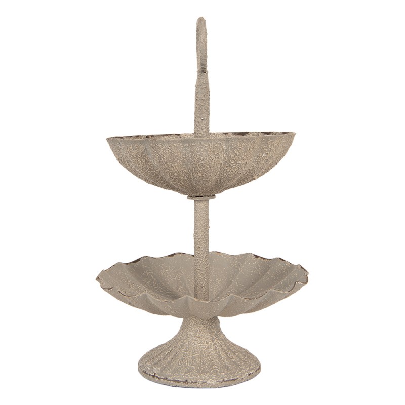 Clayre & Eef Etagere Ø 15x24 cm Grigio Metallo