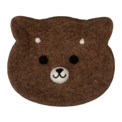 Clayre & Eef Bol de décoration Ours 15x13x3 cm Marron Feutre