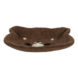 Clayre & Eef Bol de décoration Ours 15x13x3 cm Marron Feutre