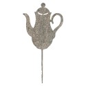 Clayre & Eef Garden Stake Teapot 20x1x40 cm Grey Metal