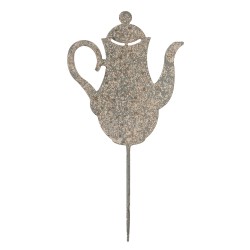 Clayre & Eef Garden Stake Teapot 20x1x40 cm Grey Metal
