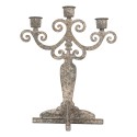 Clayre & Eef Candelabro 26x16x35 cm Grigio Metallo