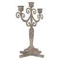 Clayre & Eef Candelabro 26x16x35 cm Grigio Metallo