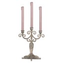 Clayre & Eef Candelabro 26x16x35 cm Grigio Metallo