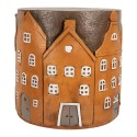 Clayre & Eef Pflanztisch Haus Ø 39x40 cm Orange Kunststoff
