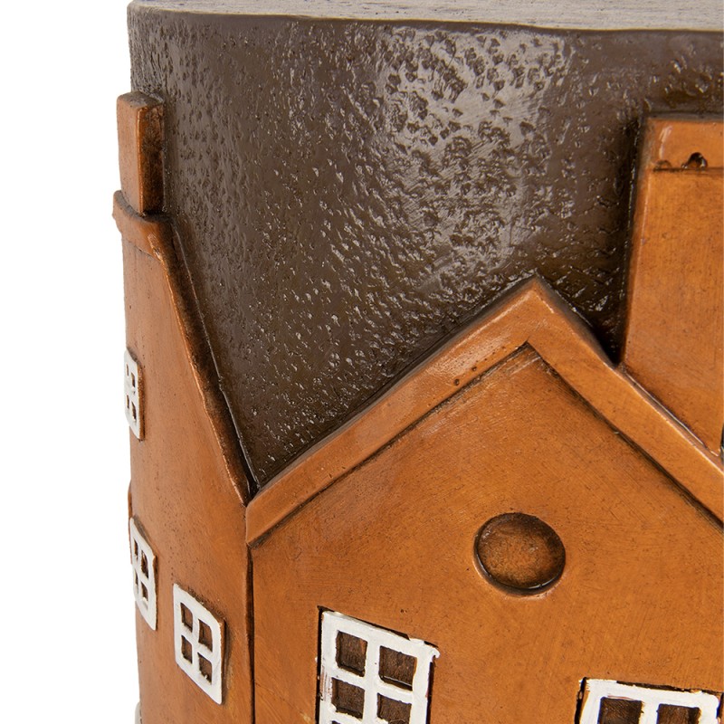 Clayre & Eef Pflanztisch Haus Ø 39x40 cm Orange Kunststoff
