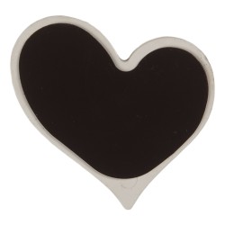 Clayre & Eef Magnete Cuore 6x6x1 cm Bianco Metallo