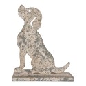 Clayre & Eef Image de décoration Chien 16x8x19 cm Gris Métal
