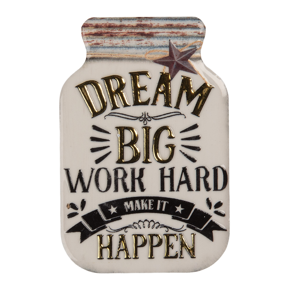 Clayre&Eef Magneet 5x1x8 cm Wit Metaal afbeelding