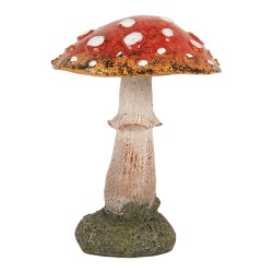 Clayre & Eef Image de décoration Champignon Ø 9x12 cm Rouge Polyrésine