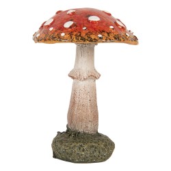 Clayre & Eef Image de décoration Champignon Ø 9x12 cm Rouge Polyrésine