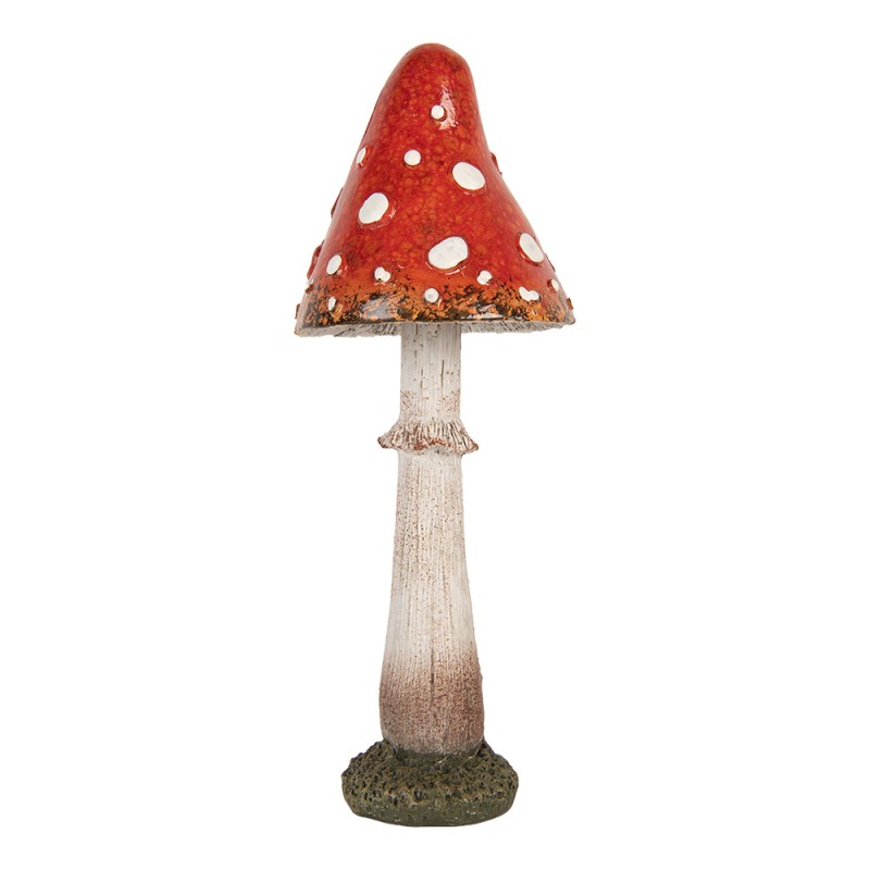 Clayre & Eef Image de décoration Champignon Ø 9x23 cm Rouge Polyrésine