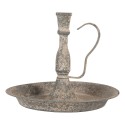Clayre & Eef Candelabro Ø 22x19 cm Grigio Metallo