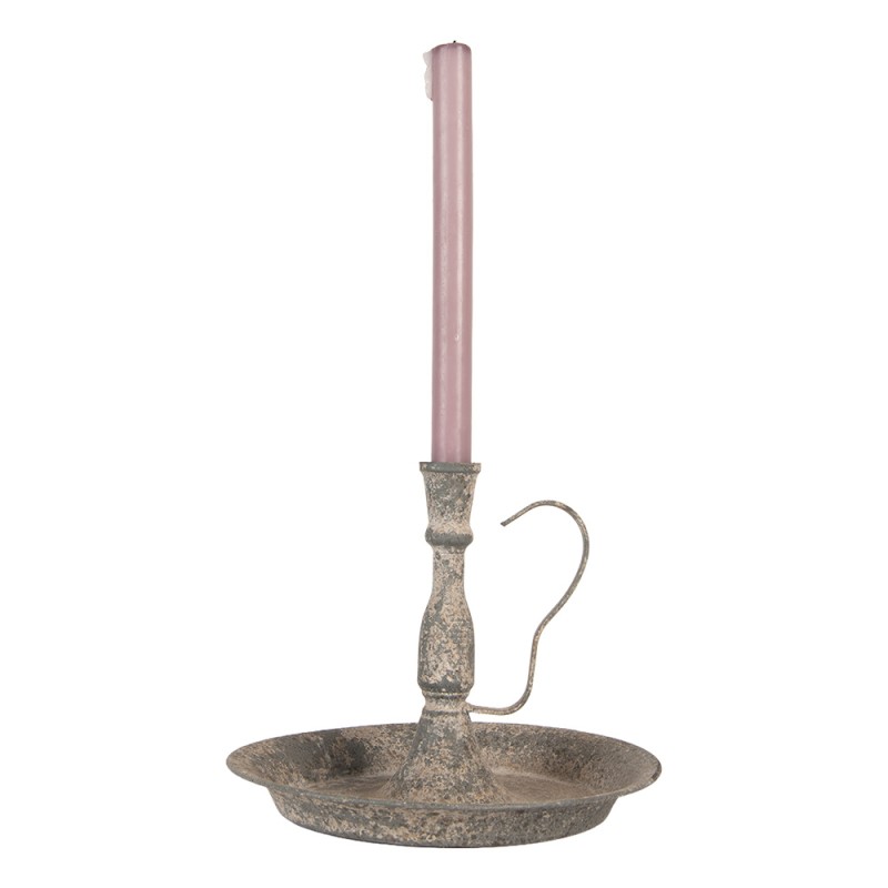 Clayre & Eef Candelabro Ø 22x19 cm Grigio Metallo