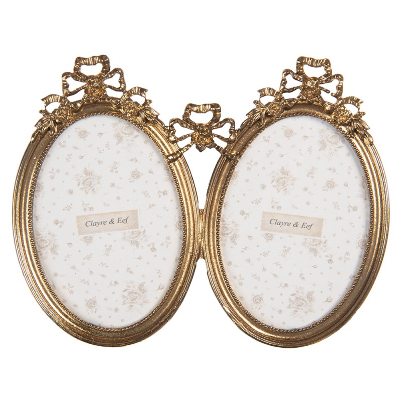 Clayre & Eef Photo Frame 9x13 cm Gold colored Plastic