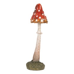 Clayre & Eef Image de décoration Champignon 4x4x12 cm Rouge Polyrésine