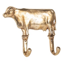 Clayre & Eef Wall Hook Chick 17x4x15 cm Gold colored Metal