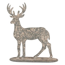 Clayre & Eef Decoratie Beeld Rendier 18x8x19 cm Grijs Metaal