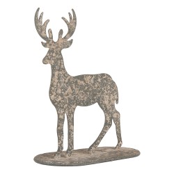 Clayre & Eef Decoratie Beeld Rendier 18x8x19 cm Grijs Metaal