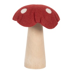 Clayre & Eef Décoration Champignon 14x14x17 cm Rouge Feutre