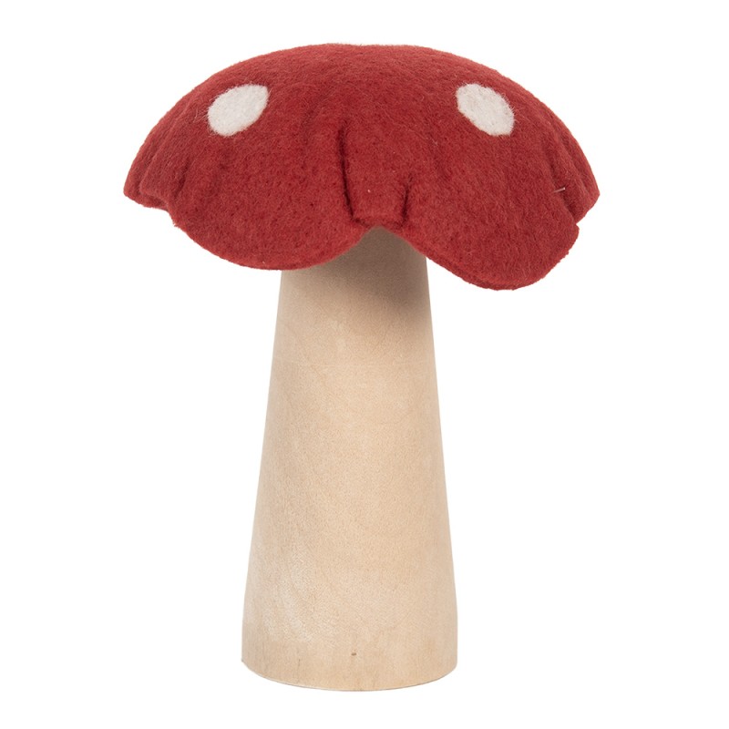 Clayre & Eef Décoration Champignon 14x14x17 cm Rouge Feutre