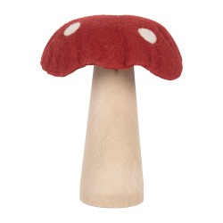 Clayre & Eef Décoration Champignon 14x14x17 cm Rouge Feutre