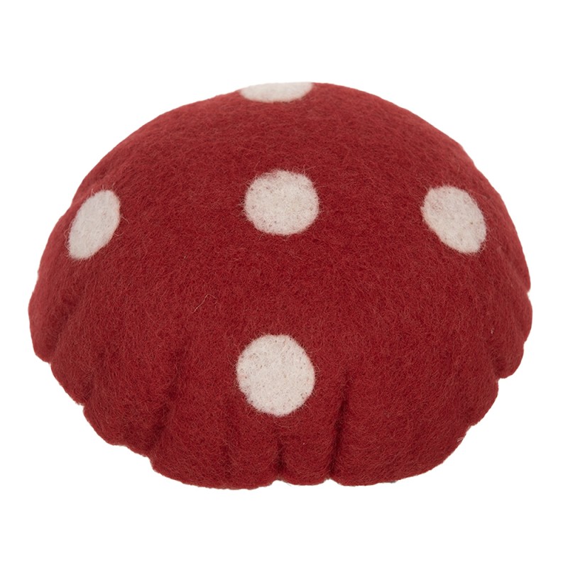 Clayre & Eef Décoration Champignon 14x14x17 cm Rouge Feutre