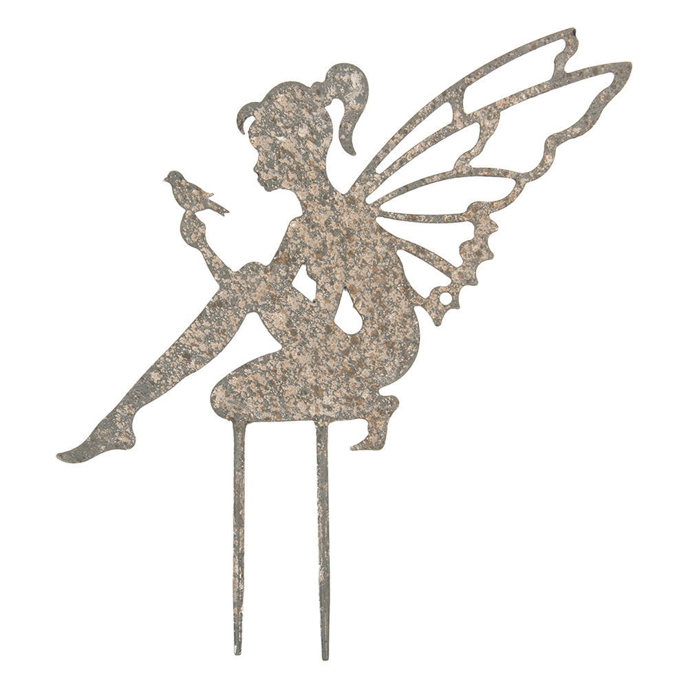 Clayre&Eef Tuinsteker Elf 37x1x38 cm Grijs Metaal afbeelding