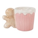 Clayre & Eef Tasse 350 ml Rosa Keramik Pfefferkuchenmann