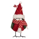 Clayre & Eef Decoratie Vogel 6x6x14 cm Rood Synthetisch