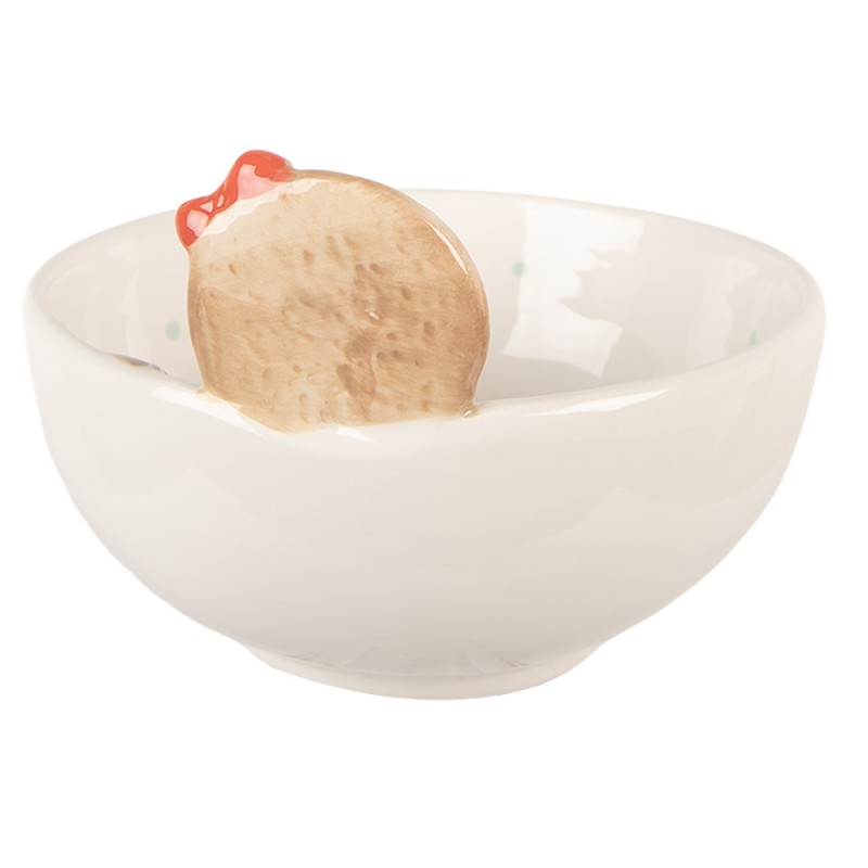 Clayre & Eef Decoratie schaal 700 ml Wit Keramiek