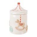 Clayre & Eef Barattolo di stoccaggio Ø 15x22 cm Bianco Marrone Ceramica