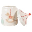 Clayre & Eef Barattolo di stoccaggio Ø 15x22 cm Bianco Marrone Ceramica