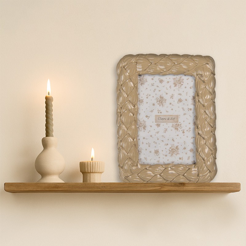 Clayre & Eef Cadre photo 10x15 cm Beige Plastique