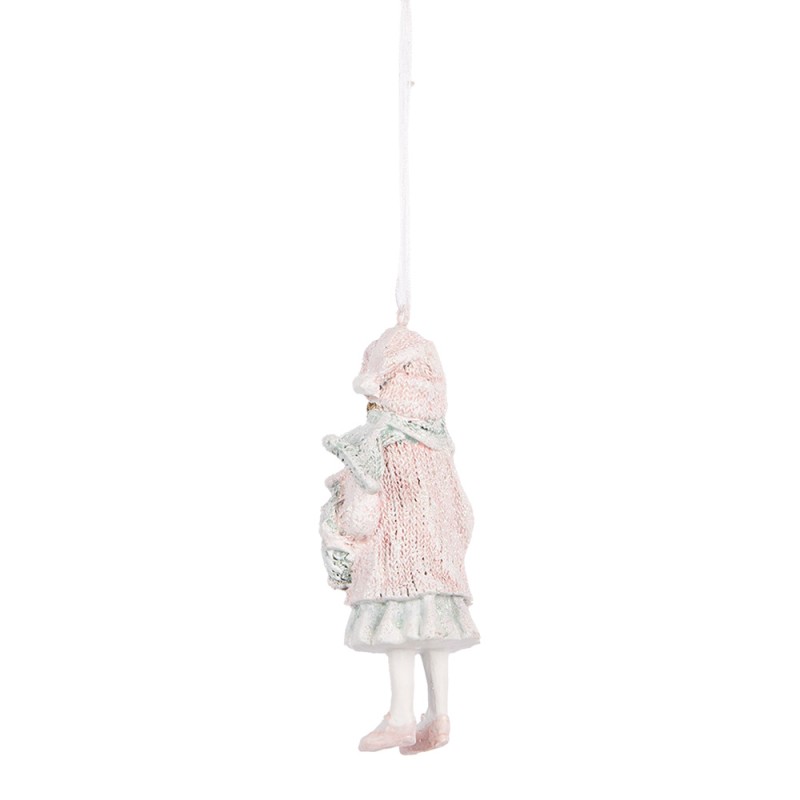 Clayre & Eef Kersthanger Kind 11 cm Rood Zwart Kunststof