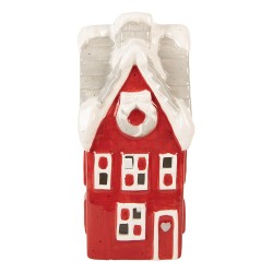 Clayre & Eef Dekoratives Haus mit LED Haus 11x9x24 cm Rot Keramik