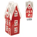 Clayre & Eef Dekoratives Haus mit LED Haus 11x9x24 cm Rot Keramik