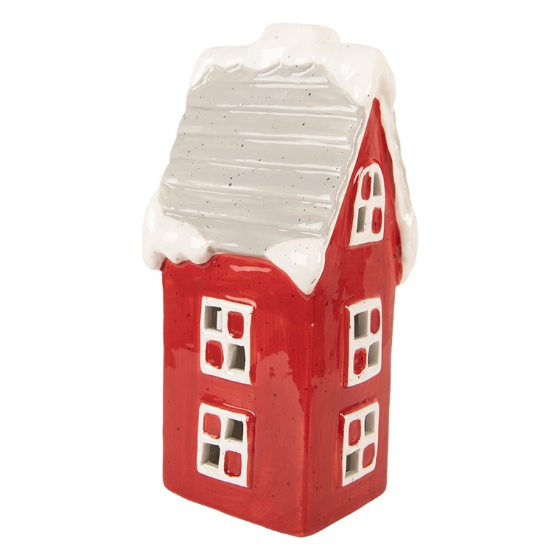 Clayre & Eef Dekoratives Haus mit LED Haus 11x9x24 cm Rot Keramik