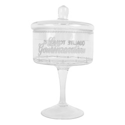Clayre & Eef Pot de stockage Ø 13x24 cm Transparent Verre