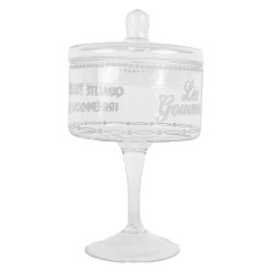 Clayre & Eef Pot de stockage Ø 13x24 cm Transparent Verre