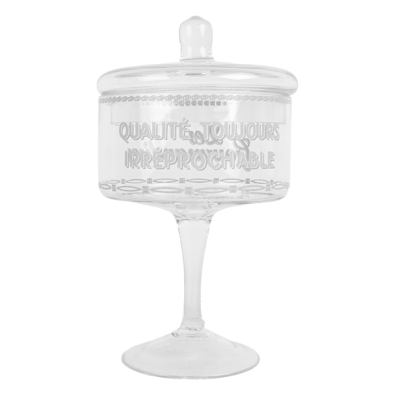 Clayre & Eef Pot de stockage Ø 13x24 cm Transparent Verre