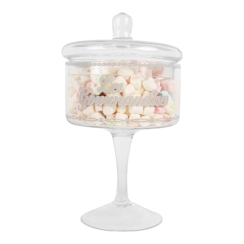Clayre & Eef Pot de stockage Ø 13x24 cm Transparent Verre