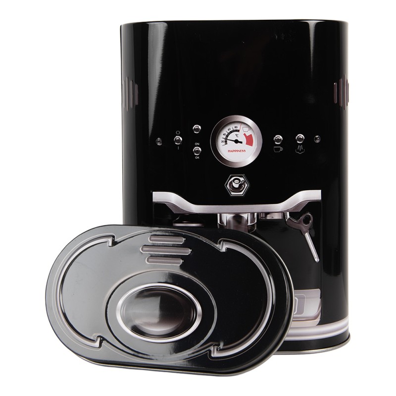 Clayre & Eef Blechdose-Aufbewahrungsbox 14x8x14 cm Schwarz Metall