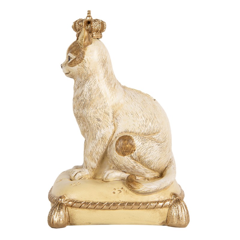 Clayre & Eef Money Box Cat 14x13x20 cm Beige Plastic