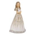 Clayre & Eef Kerstdecoratie Beeld Meisje 14x11x22 cm Beige Kunststof